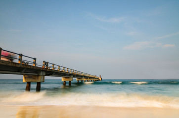 Obraz premium beauty in nature, Terengganu, Malaysia beach under bright sunny day and blue sky