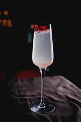 clean coctail with red flowers