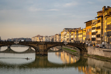 The Arno River in Florence Italy