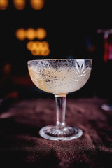 clear coctail with lemon