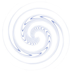 Single-colored,monochrome twirl, swirl. Shape with rotation, spin, spiral distortion. Helix, volute and twine design element