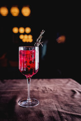 Red coctail with grass