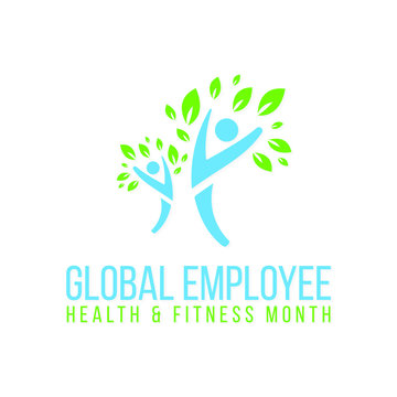 Vector Illustration On The Theme Of Global Employee Health And Fitness Month Of May.