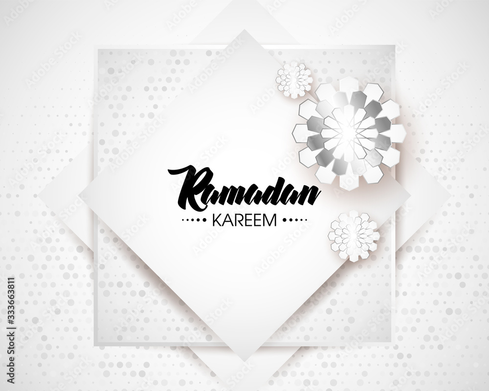 Wall mural ramadan kareem, happy iftar, ramadan kareem beautiful greeting card with arabic calligraphy, templat