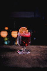 red coctail with orange