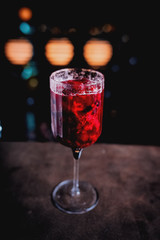 red coctail on table