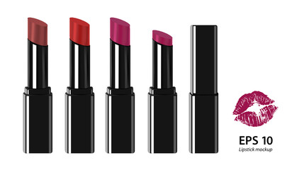 Colored vector lipstick set 