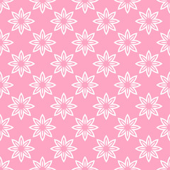 Seamless floral pattern on a pink background. Background wallpaper. Retro