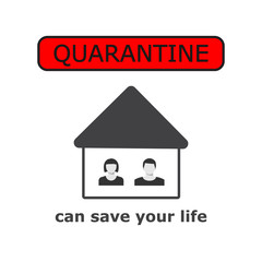 Lockdown Pandemic, stop Coronavirus outbreak covid-19 2019-nCoV symptoms. Europe warning and quarantine in home. Vector icon.