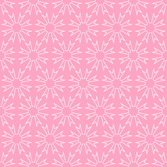 Modern geometric seamless pattern on a pink background.