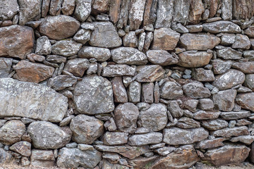 Wall, a barrier made of large and small stones.