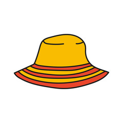 Simplified colored illustration of a summer panama on a white background.