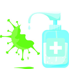 antiseptic kills coronavirus. Infection protection