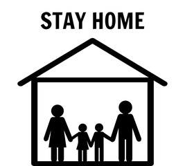 Stay safe, stay inside home. Save planet from COVID-19 coronavirus. Quarantine precaution to stay safe. Vector illustration