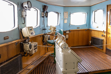 the bridge captain on the old icebreaker. The internal structure of the ship
