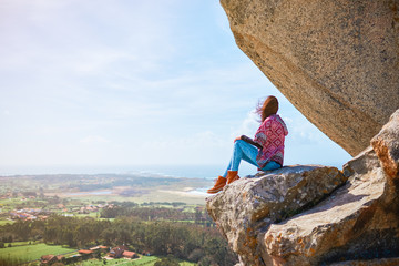 Young woman on the Pedra da Ra viewpoint