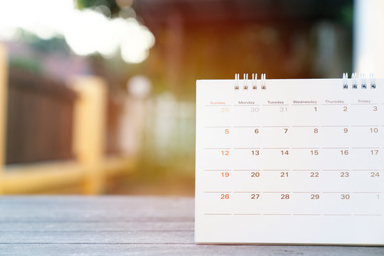 close up of calendar on the table for planner,business,organization,management schedule, calender concept.