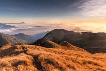 Obraz premium Scenic view of the sea of clouds at the summit of Mount Pulag National Park, Benguet, Philippines
