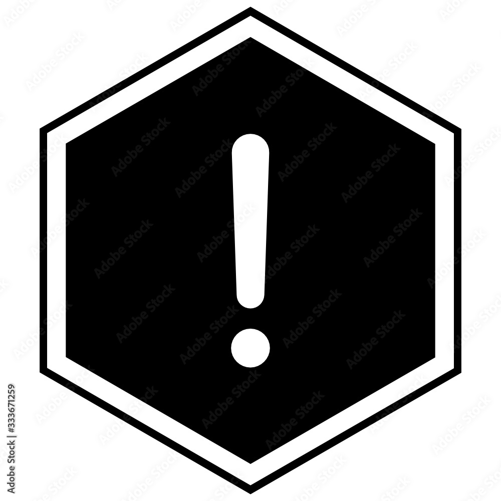 Poster interjection general warning vector glyph icon concept, bare exclamation mark on white background, f