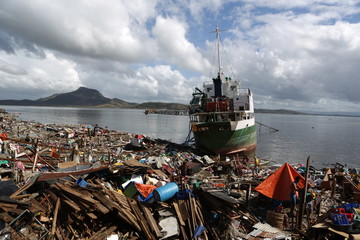 8 November 2013. Tacloban, Philippines.Typhoon Haiyan, known as Super Typhoon Yolanda in the...