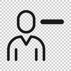 People with minus icon in flat style. Staff vector collection illustration on white isolated background. Human business concept.