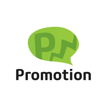 Vector logo of promotion in social networks, advertising
