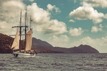 old sailing ship on the sea