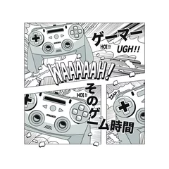 Fotobehang Mangas illustration with gamepad vectors © andre