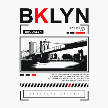 vector illustration of Brooklyn city, tee shirt graphics