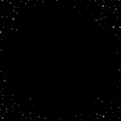 Gold Glitter Stars. Luxury Shiny Confetti.