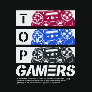 gamer typography, tee shirt graphics, 