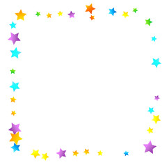 Rainbow Festive Confetti. Carnival Star Falling.