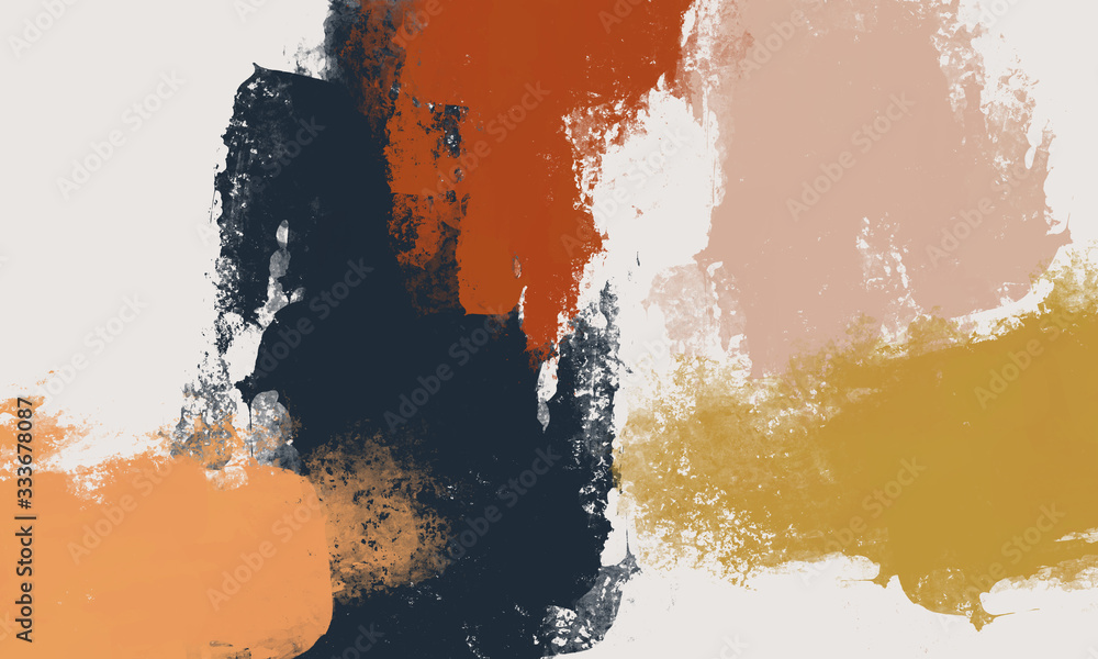 Poster abstract painting with ground colors for background. creative background in minimal style using brus