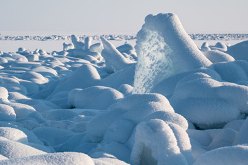 Fototapeta na wymiar Baikal lake by winter in Siberia
