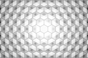 Honeycombs. Background abstract minimalistic black / white texture with many rows of volumetric  figures of hexagons lying in the light. Animation. Mobile briquette silver wall