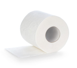 Toilet paper isolated on white background.