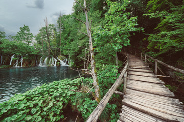 Wooden walkway - Plitvice Lakes National Park Croatia