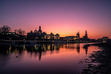 Fototapeta na wymiar Sunset Dresden Skyline, Saxony, Germany