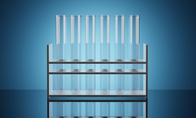 Chemical lab glassware instruments. 3d rendering - illustration.