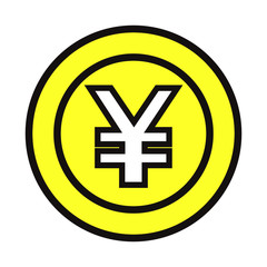 Obraz premium 円記号のコインのイラスト