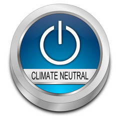 Climate neutral Button - 3D illustration