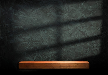 Empty top of natural stone table and grey wall background. For product display