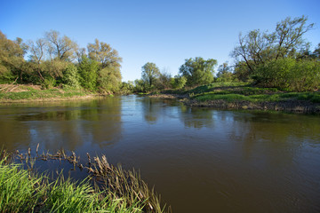 Small river in spring evening, Russia