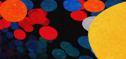 Abstract painting graphic fractal art. Creative template for decor backgrounds of covers, web banners, invitations or cards. Surreal bright print in digital oil and acrylic mixed impressionism style.