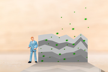 Business with Graphs representing the stock market crash caused by the Coronavirus