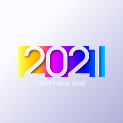 2021 new year. Happy new year design. Colorful holiday background for calendar or web banner. 2021 celebration. Light 2021