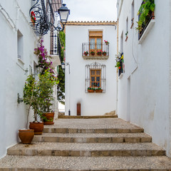 Fototapeta na wymiar Narrow streets in the village of Altea, Spain