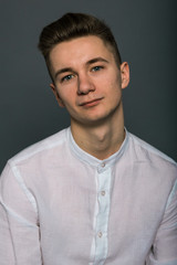 Obraz premium portrait of young man with grey background
