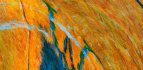 Abstract painting graphic fractal art. Creative template for decor backgrounds of covers, web banners, invitations or cards. Surreal bright print in digital oil and acrylic mixed impressionism style.