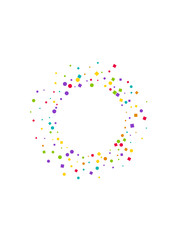 Rainbow Festival Circle Card. Colorful Carnaval 